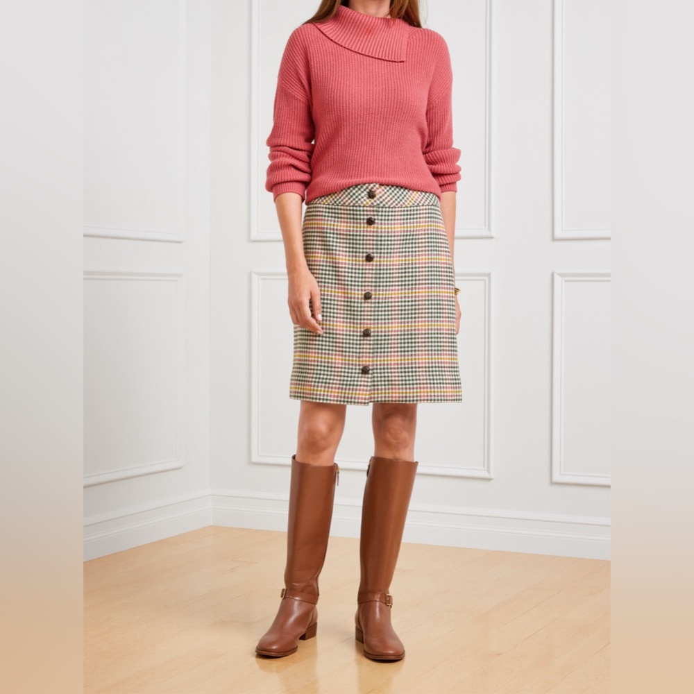 Talbots: BUTTON FRONT SKIRT - SATURDAY PLAID